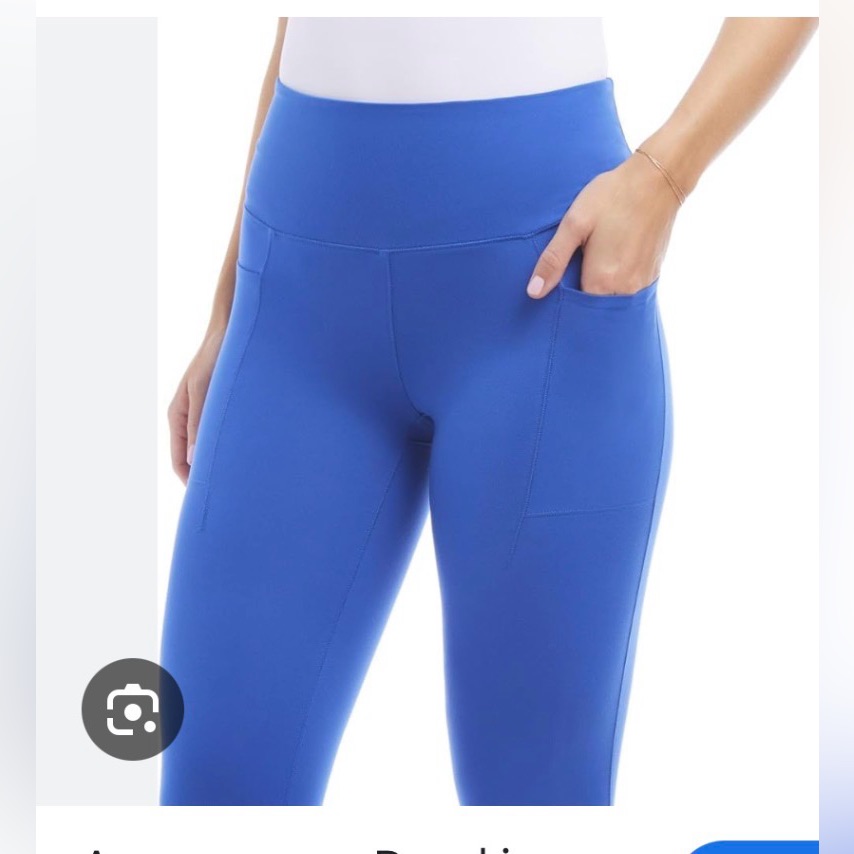 Danskin,High Waisted Active Leggings With Side Pockets, Size Large